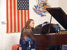 Emily played piano and sang, Liz was excellent on clarinet